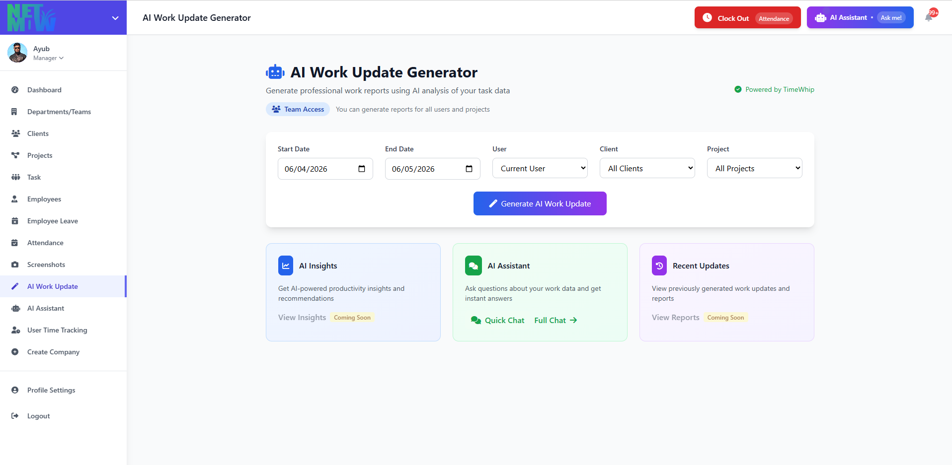 Introducing TimeWhip's AI Insights: Your Automated Reporting Engine